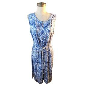 Chico's Size L Large (2) Boho STRETCH Knit Belted Dress NWT